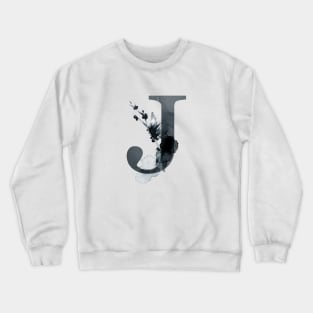 Floral Monogram J Dark Herbs And Flora Crewneck Sweatshirt